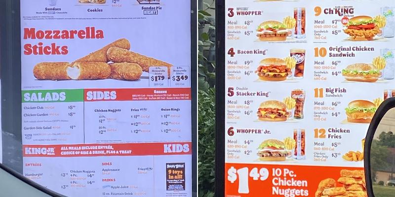 Burger King Menu