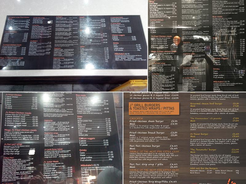 J's Grill Menu