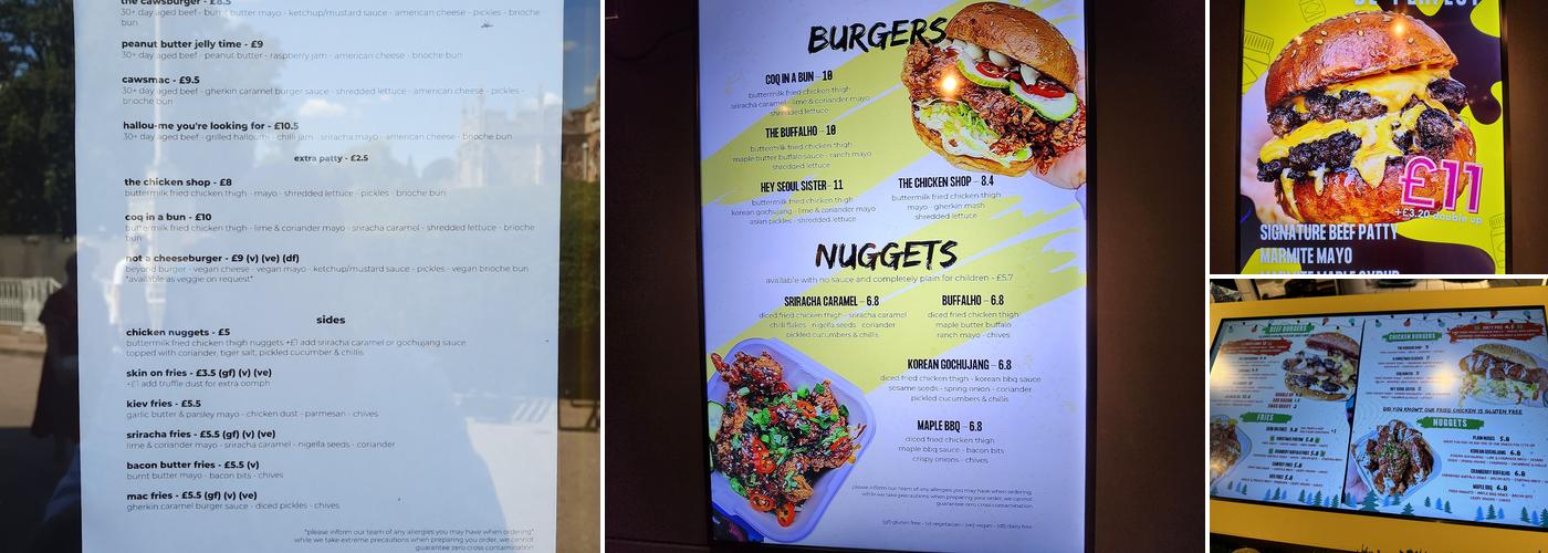 Cawsburger Menu