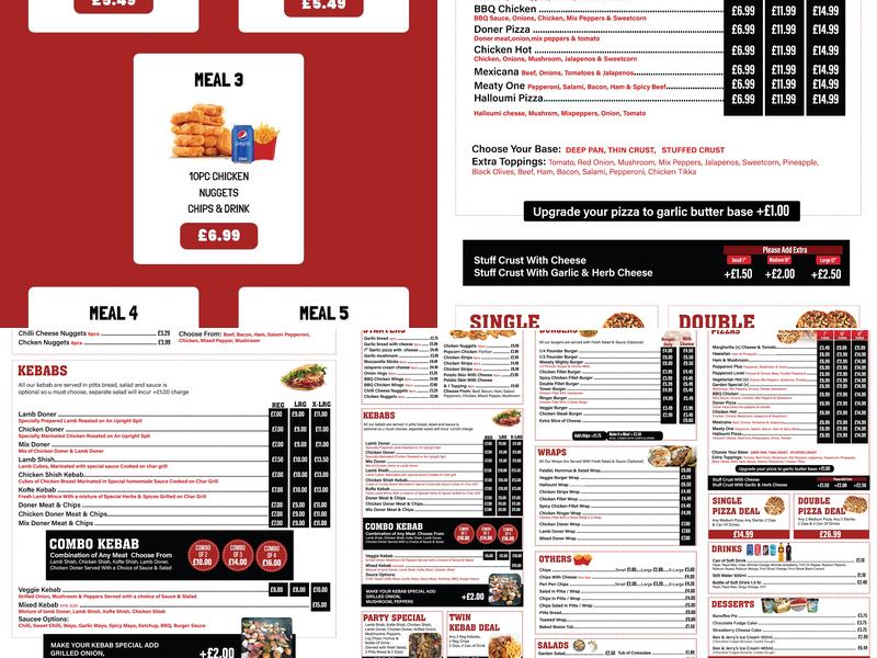 Hitchin best kebab Menu