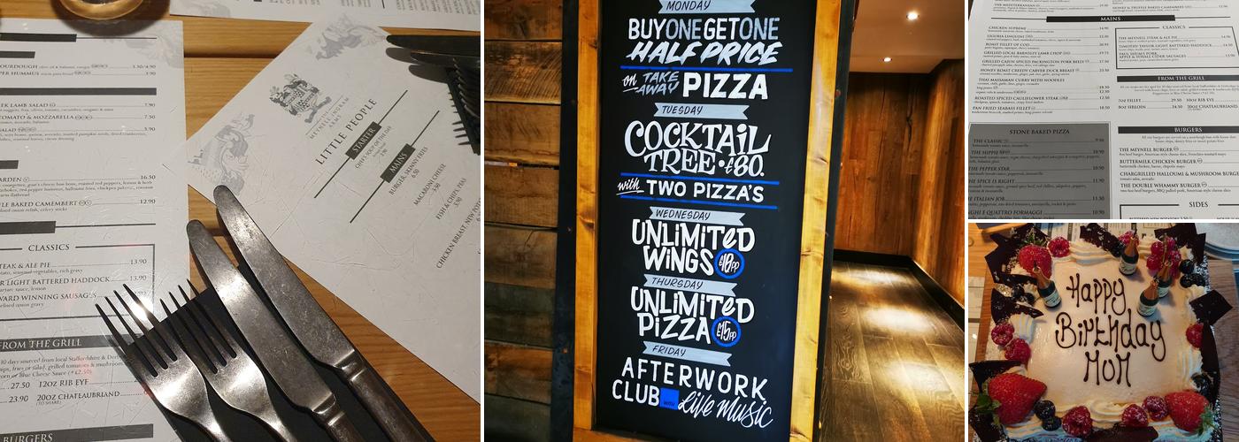 The Meynell Ingram Arms Menu