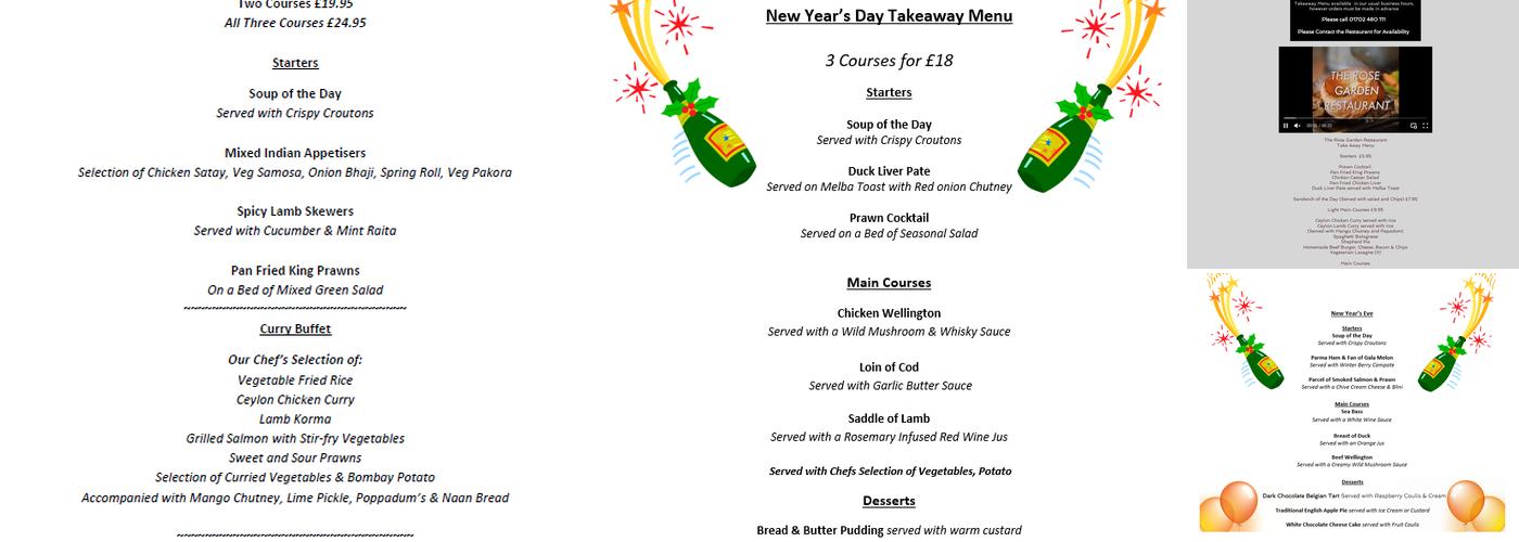 The Rose Garden Menu