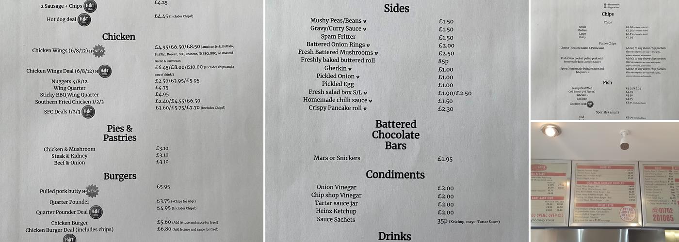 The Fryery Hockley Menu