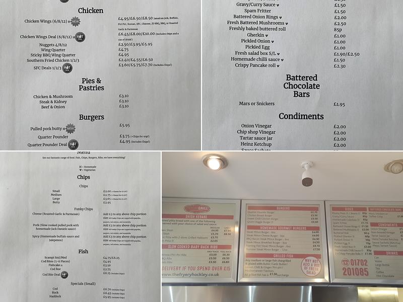 The Fryery Hockley Menu