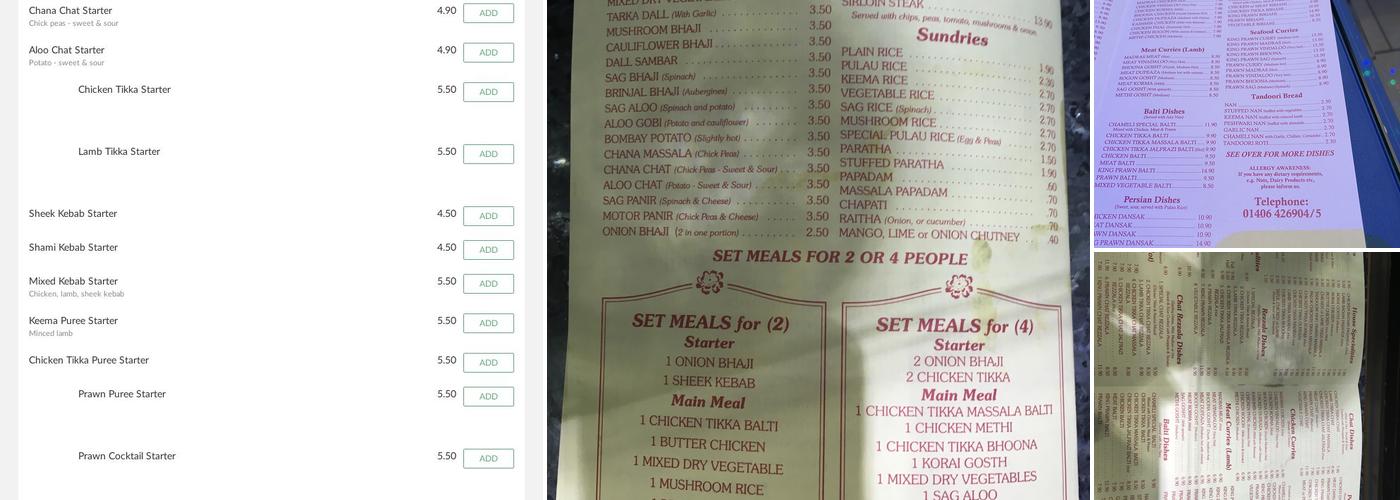 Chameli Tandoori Menu