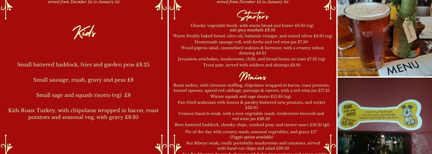 The Royal Oak Holmbury St Mary Menu