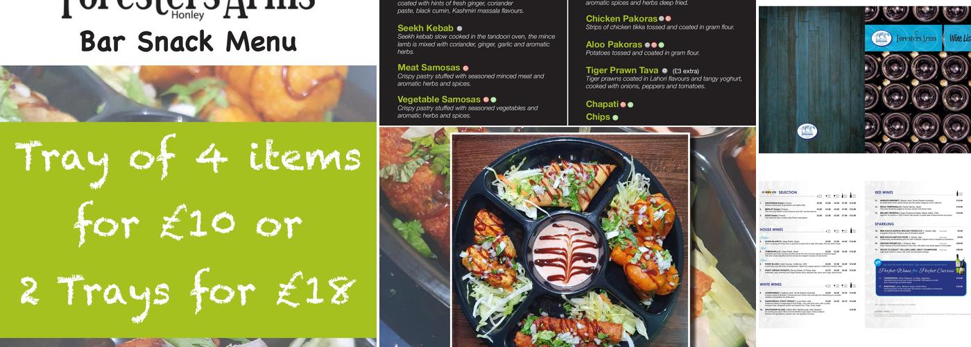 The Foresters Arms Honley Menu