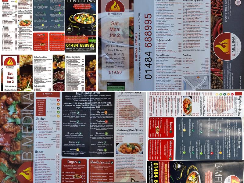 B Medina Asian Takeaway Menu