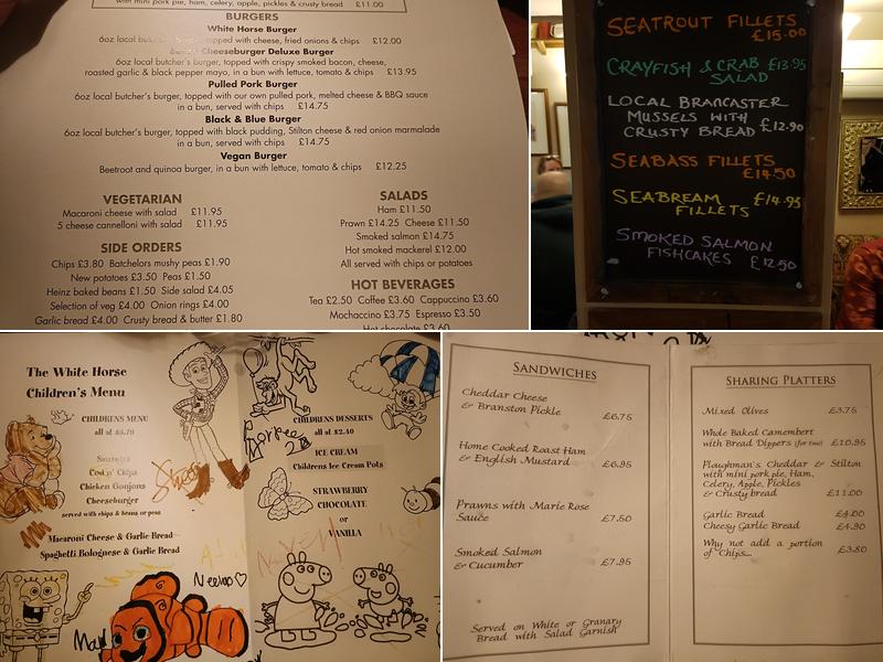 The White Horse Holme Menu