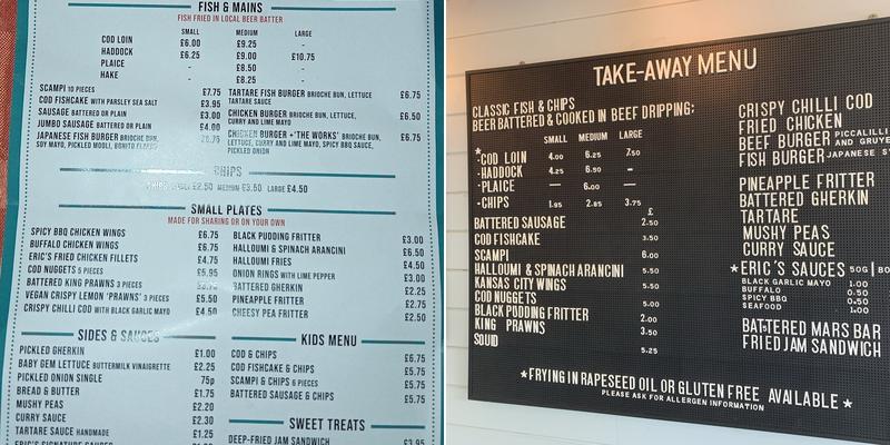 Eric's Fish & Chips Menu