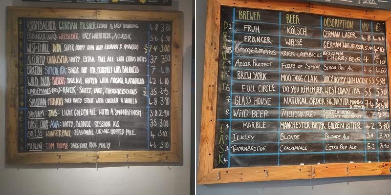 The Beer Emporium Bottle Bank Menu