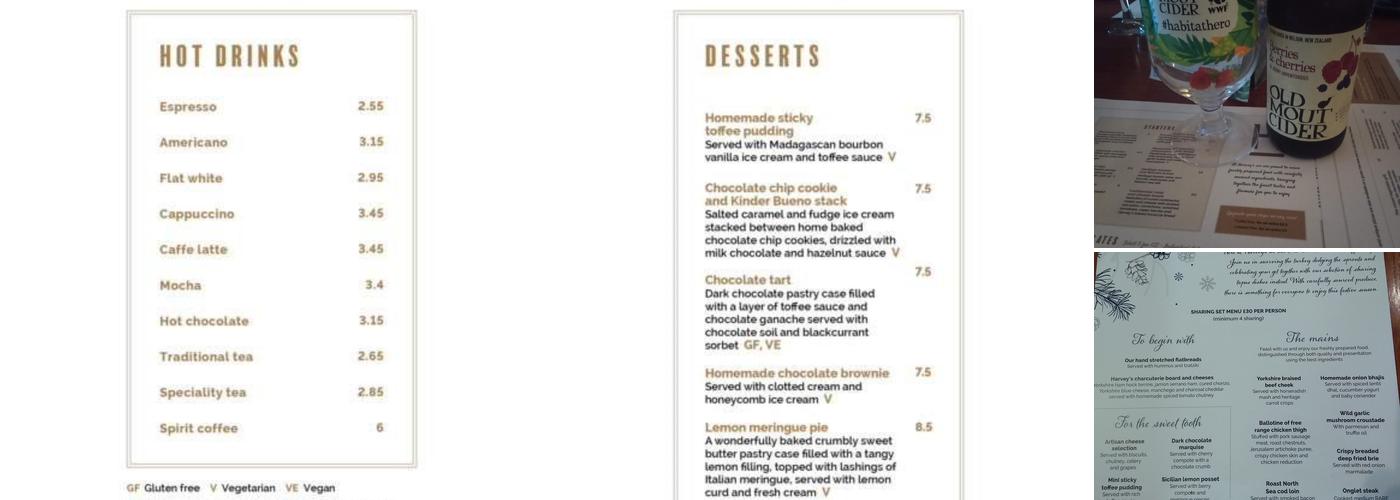 Harvey's Bar / Kitchen Holmfirth Menu