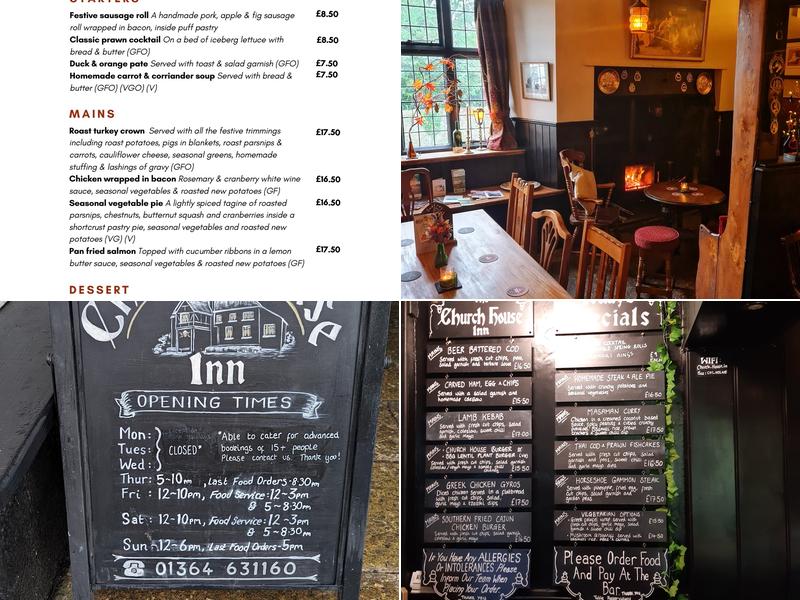 Church House Inn Holne Menu