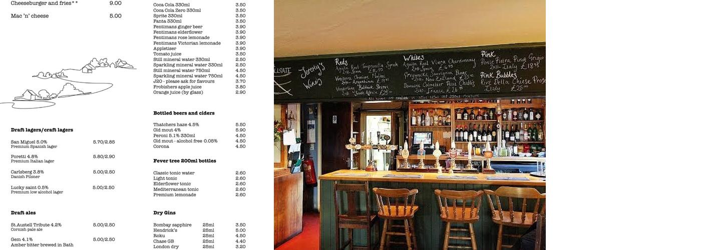 The Tollgate Inn Menu