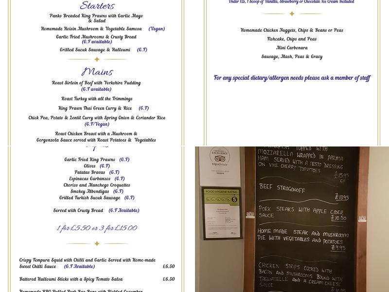 The Queens Head Menu