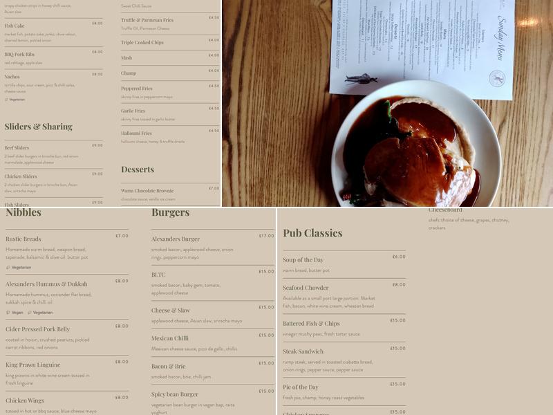 Alexanders & Co Menu