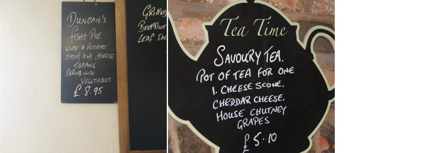 The Tea Room at the Vine Menu