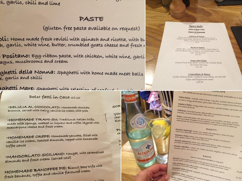 El Castello Odiham Menu