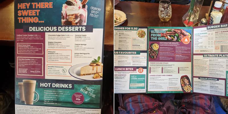 White Hart Hotel Menu