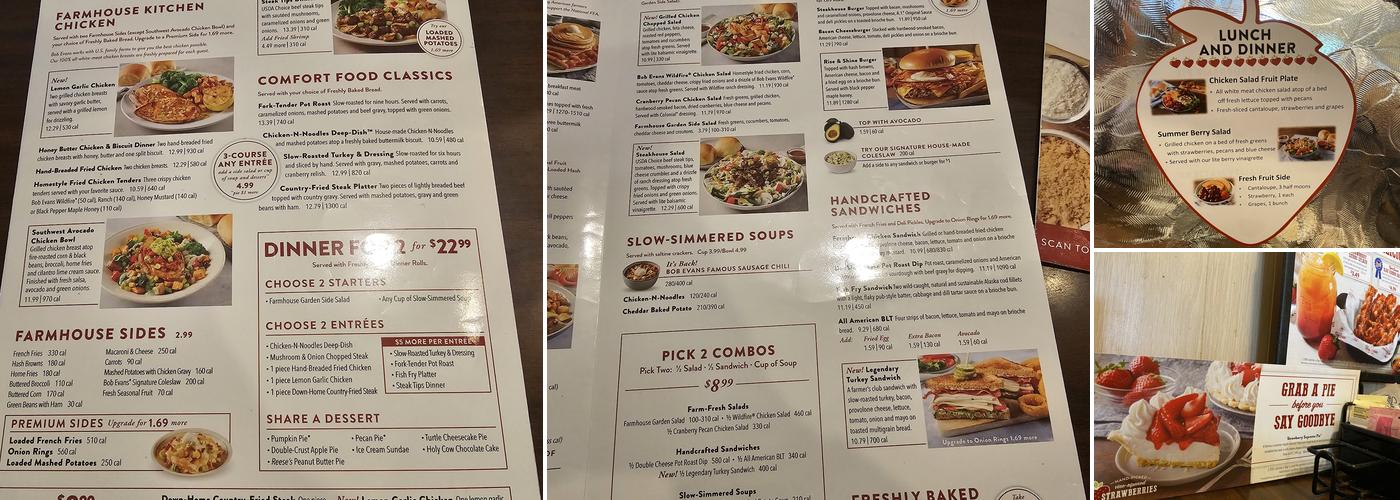 Bob Evans Menu