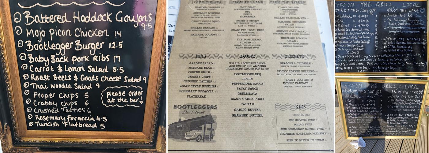 Bootleggers Bar & Grill Menu