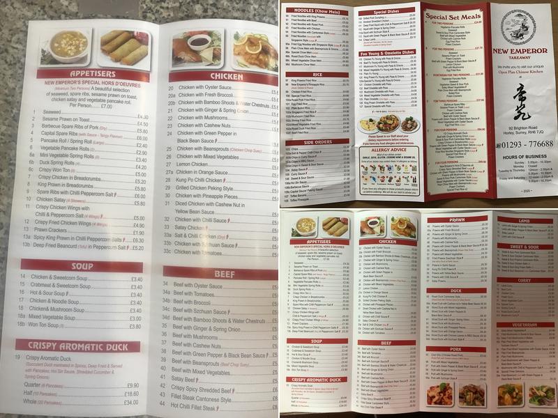 New Emperor Menu