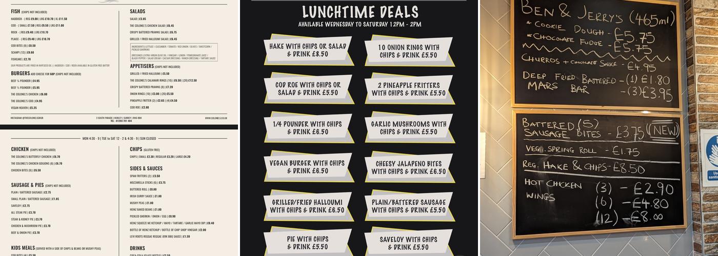 The Colonel's Fish & Chips Menu