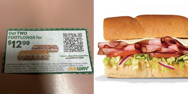 Subway Menu