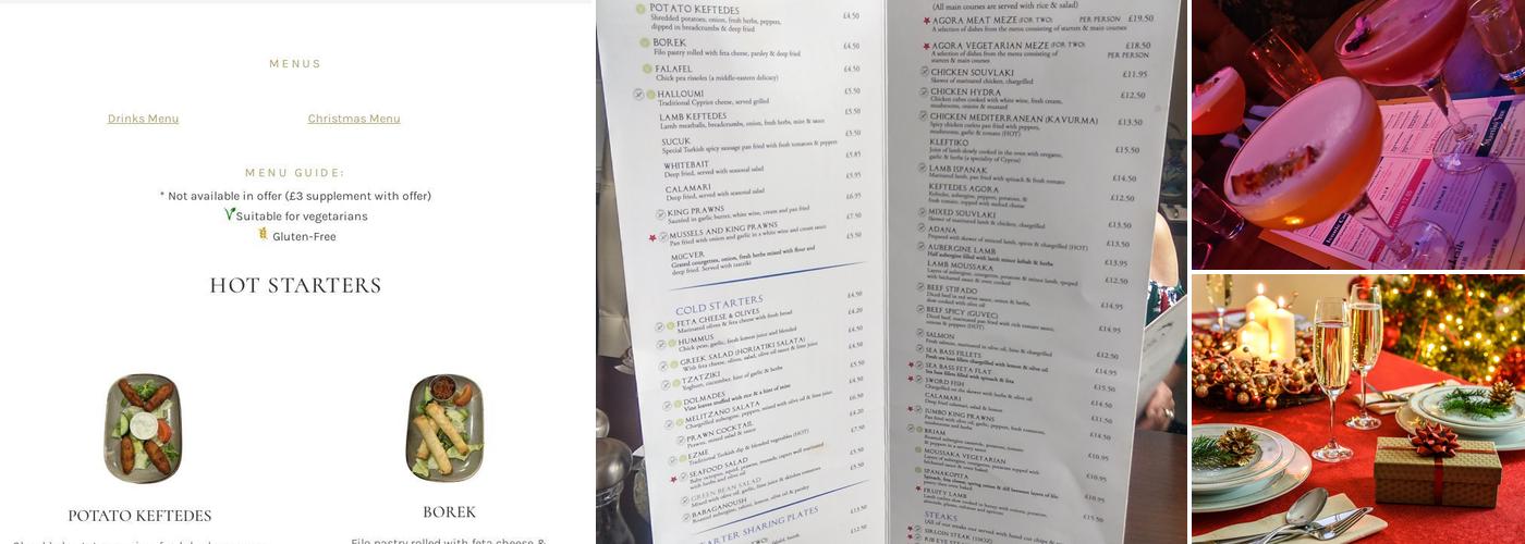 THE AGORA greek cuisine Menu