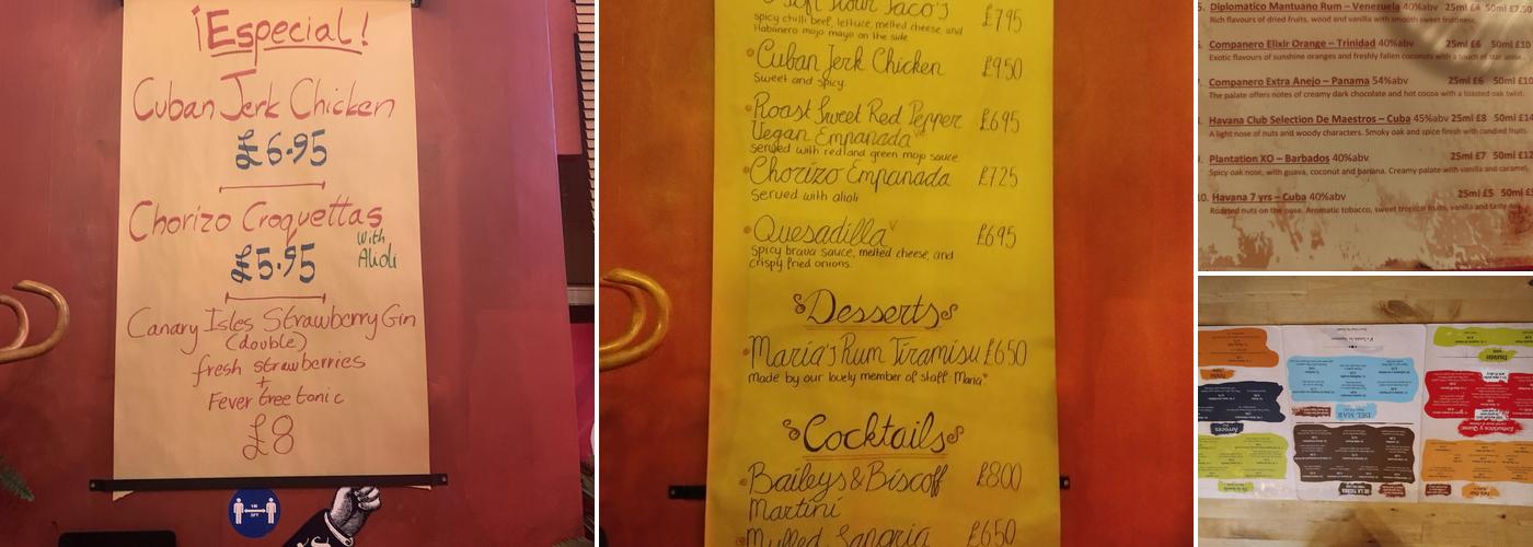 Viva Cuba Menu