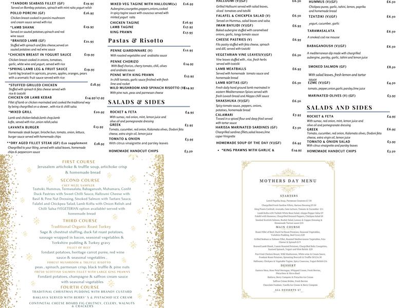 Lavanta Meze Bar & Grill Menu