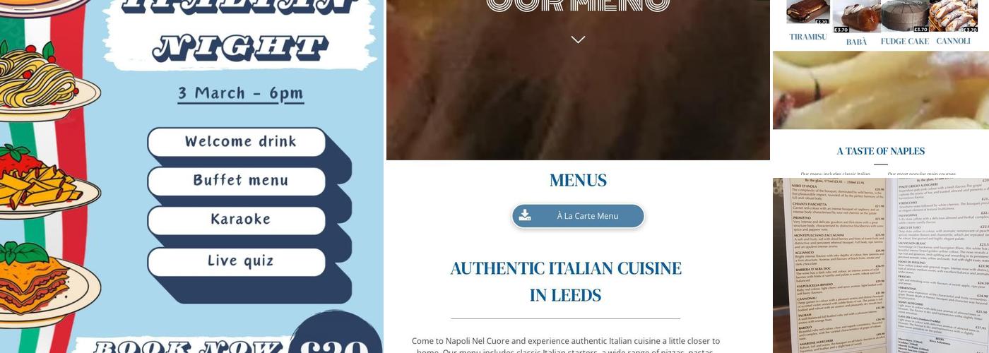 Napoli Nel Cuore Menu