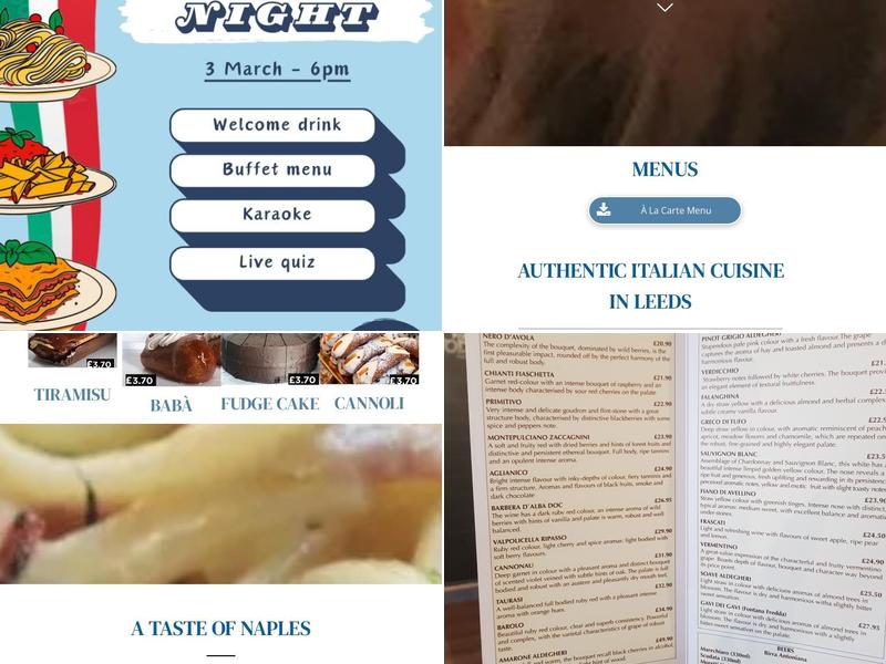 Napoli Nel Cuore Menu