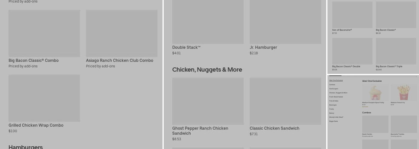 Wendy's Menu