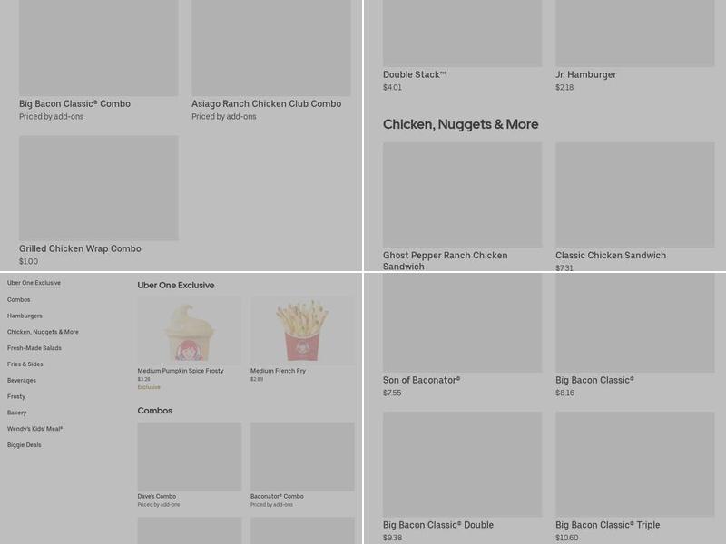 Wendy's Menu