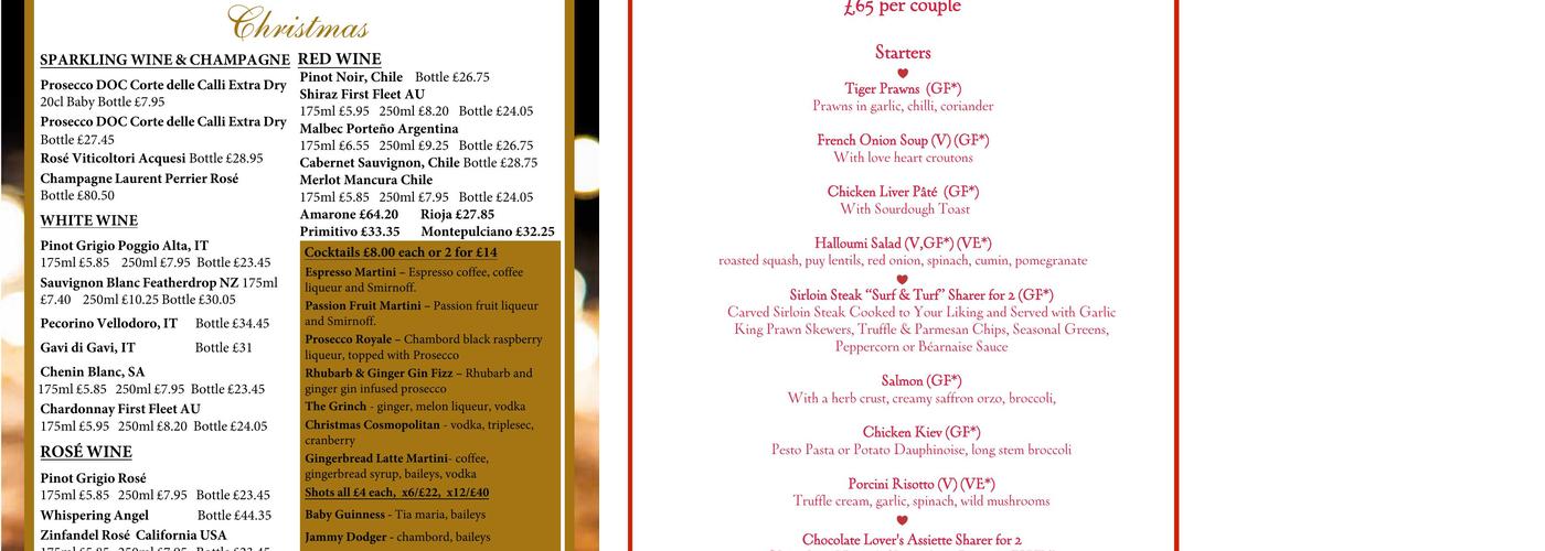 The Brownlee Arms Menu