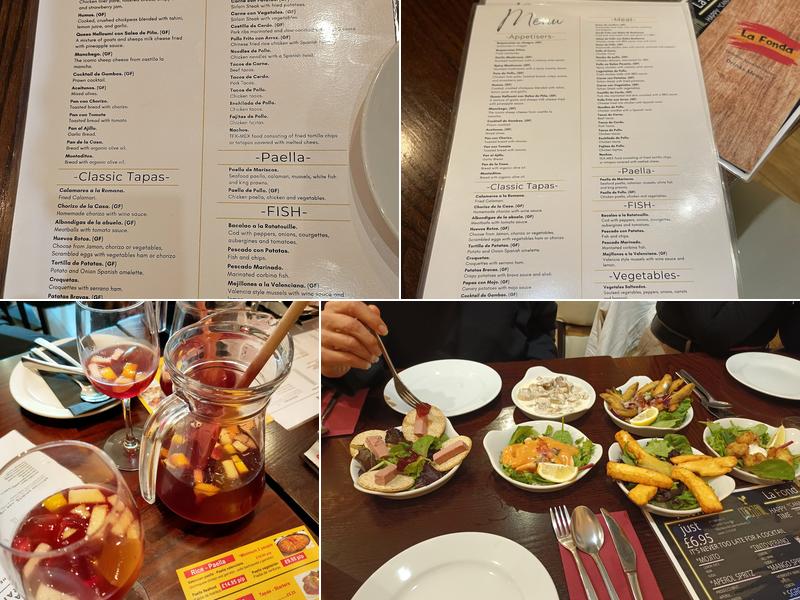 La Fonda Spanish Tapas Restaurant & Bar Menu