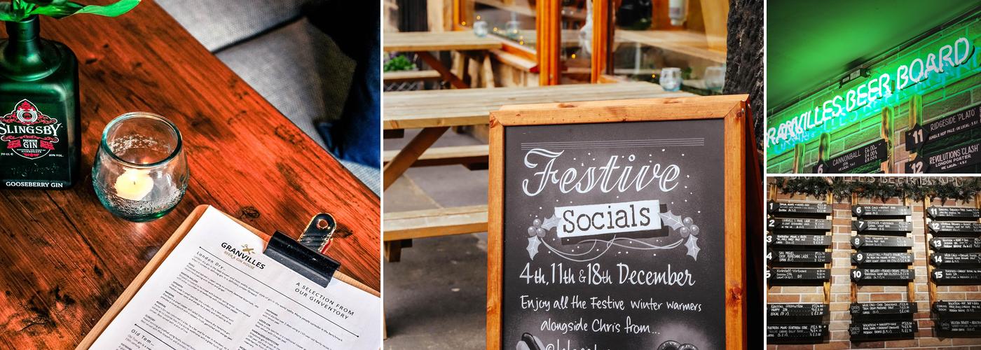 Granvilles Beer & Gin House Menu