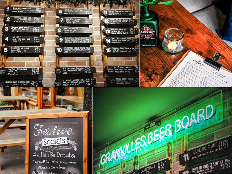 Granvilles Beer & Gin House Menu