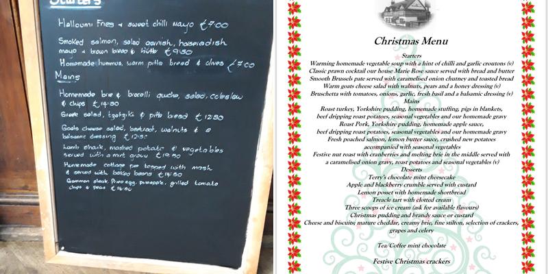The Holmbush Inn Menu