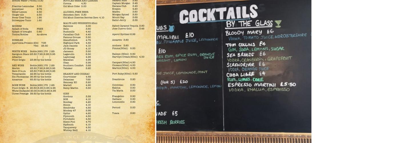 Ye Olde Stout House Menu