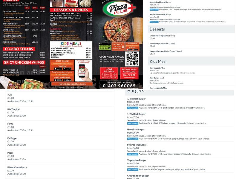 Pizza Plus (Horsham) Menu