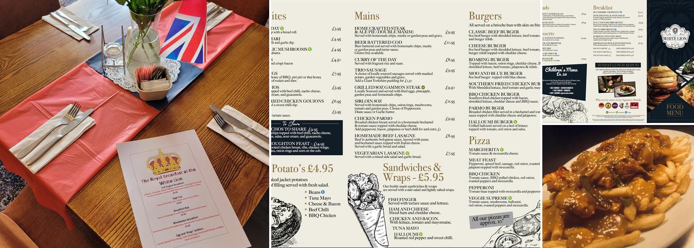 The White Lion Menu