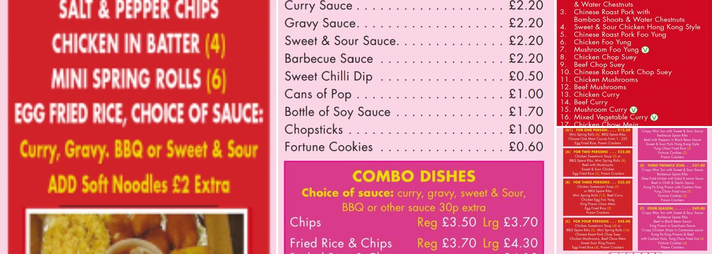 Peach Garden Chinese Take Away Menu