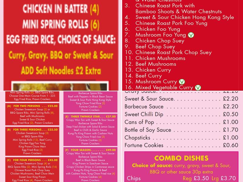 Peach Garden Chinese Take Away Menu