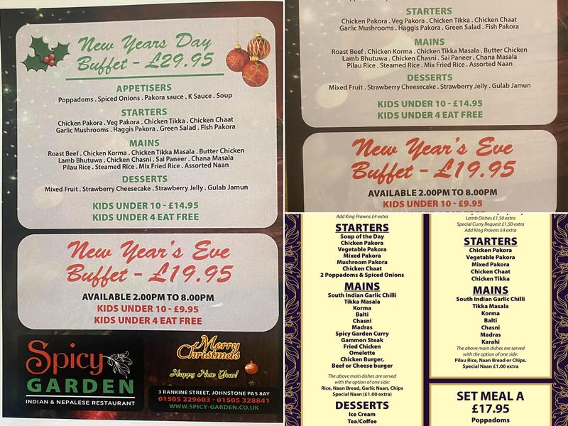 Spice Garden Menu
