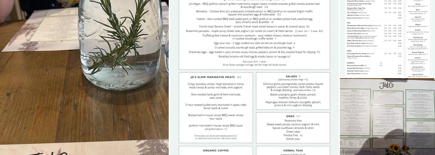 Jo & Co Restaurant Menu