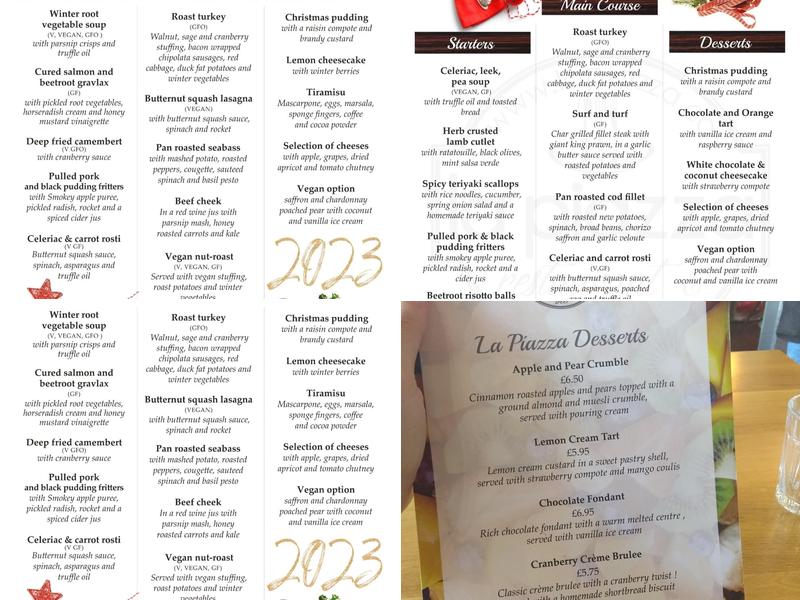 La Piazza Menu