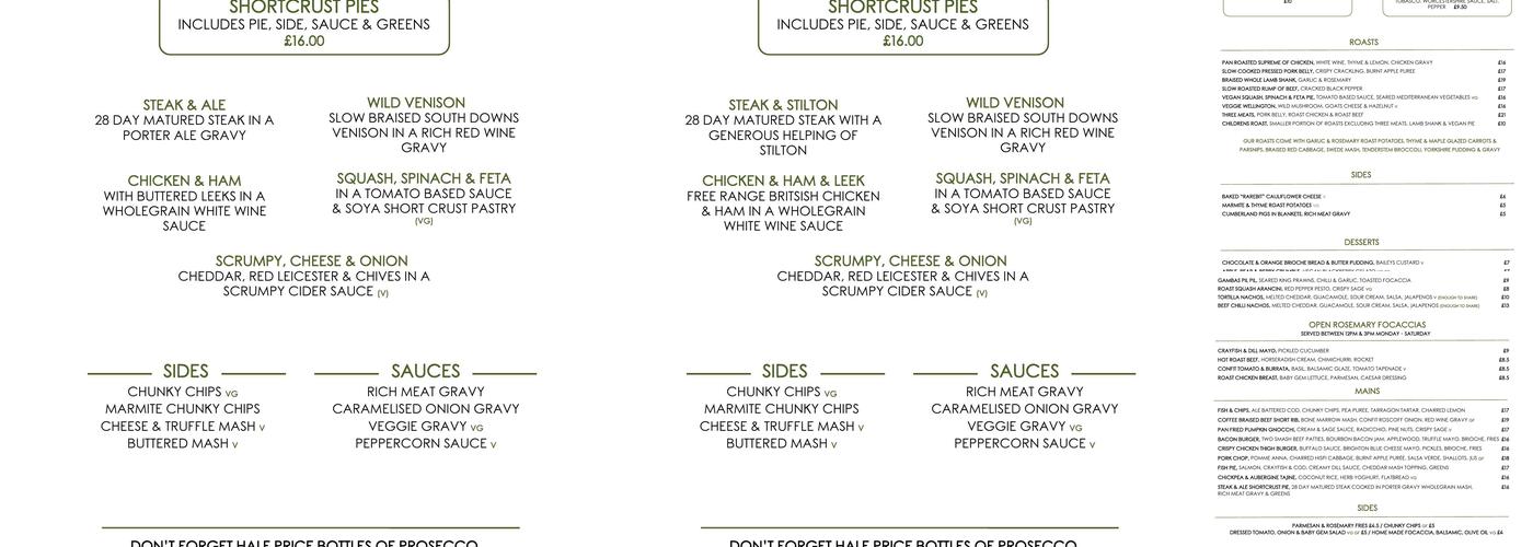 The Connaught Pub & Kitchen Menu