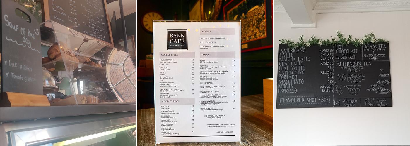 Bank Café Menu